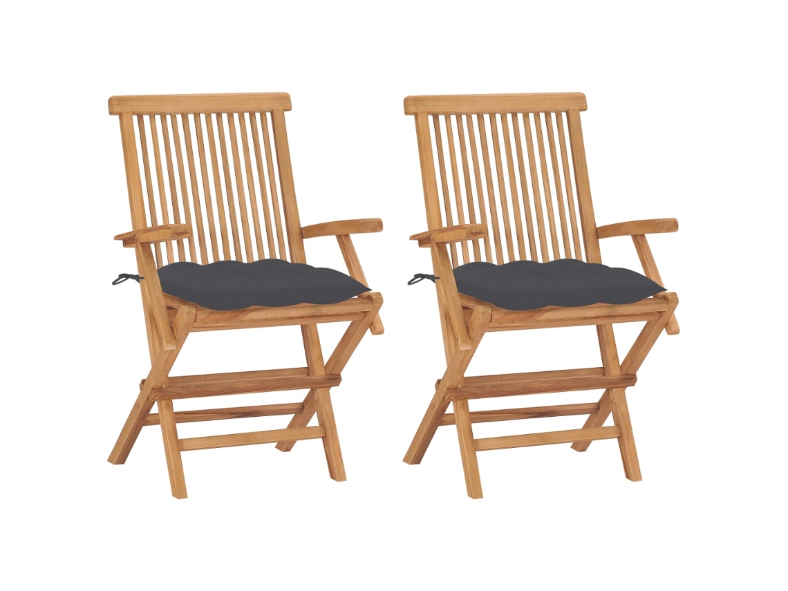 Folding Chair, Folding Chairs Vidaxl Antracite Teca (n/a)