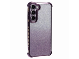 Capa De Tpu Com Glitter E Gradiente Para Samsung Galaxy S23 Com Moldura E Padrão De Coração