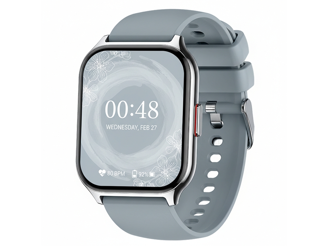 Smartwatch Feminino P95 Ecrã 2.01'' Chamadas Bluetooth Conexão Um Toque (prateado)