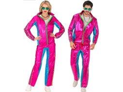 Traje de treino eletrônico rosa metálico adulto