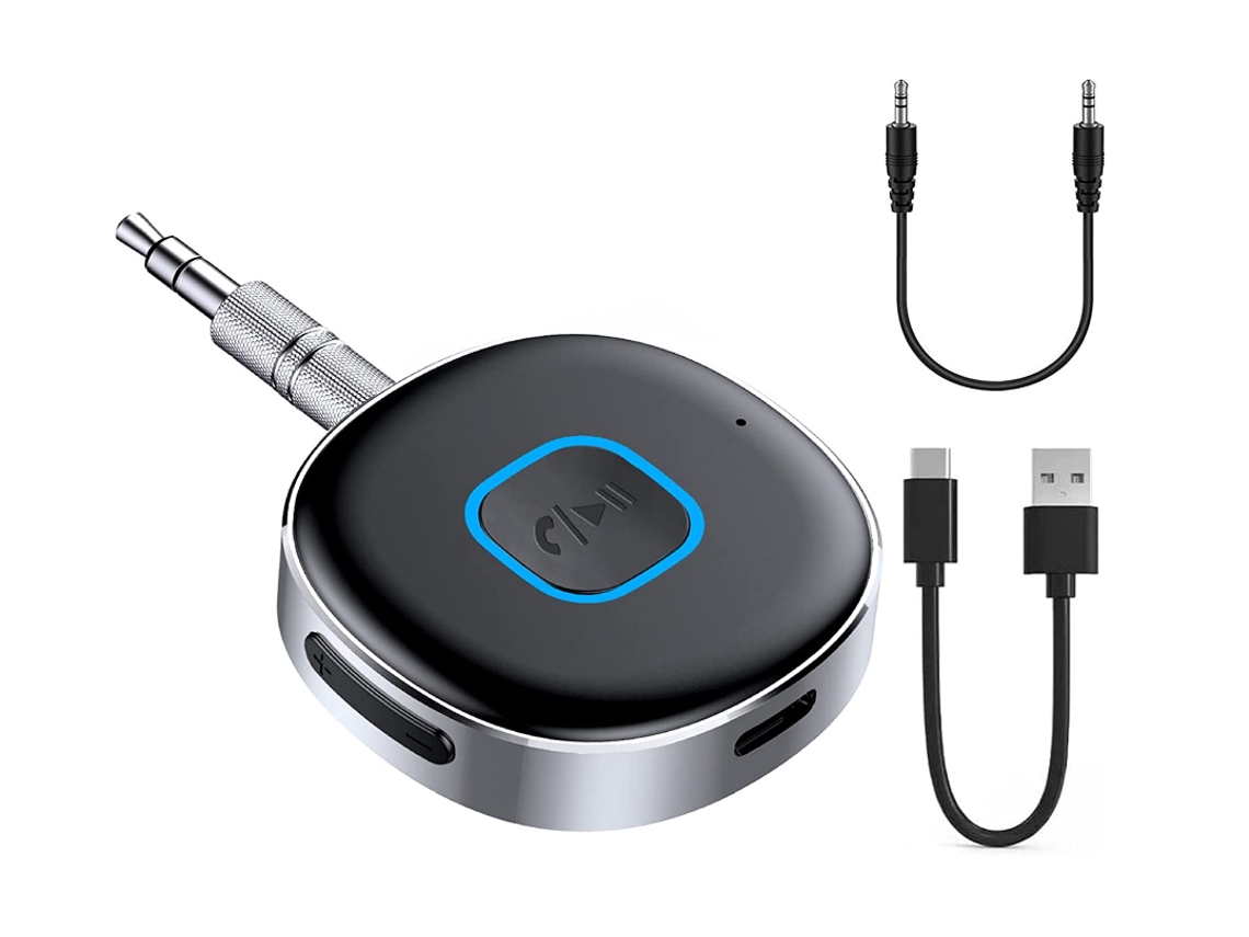 Receptor auxiliar Bluetooth para carro, mini receptor Bluetooth 5.0, adaptador Bluetooth para carro com conector de 3,5
