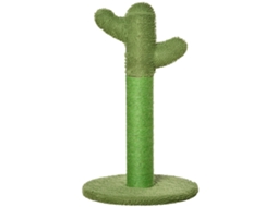 Arranhador Para S De Interior Em Formato De Cacto, Árvore Para S Em Sisal Resistente Com Base, 40 X 40 X 65 Cm, Verde.