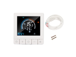 Termostato programável Primerox com visor LCD em tecido para uso residencial e hoteleiro, 90V/240V, 16A.