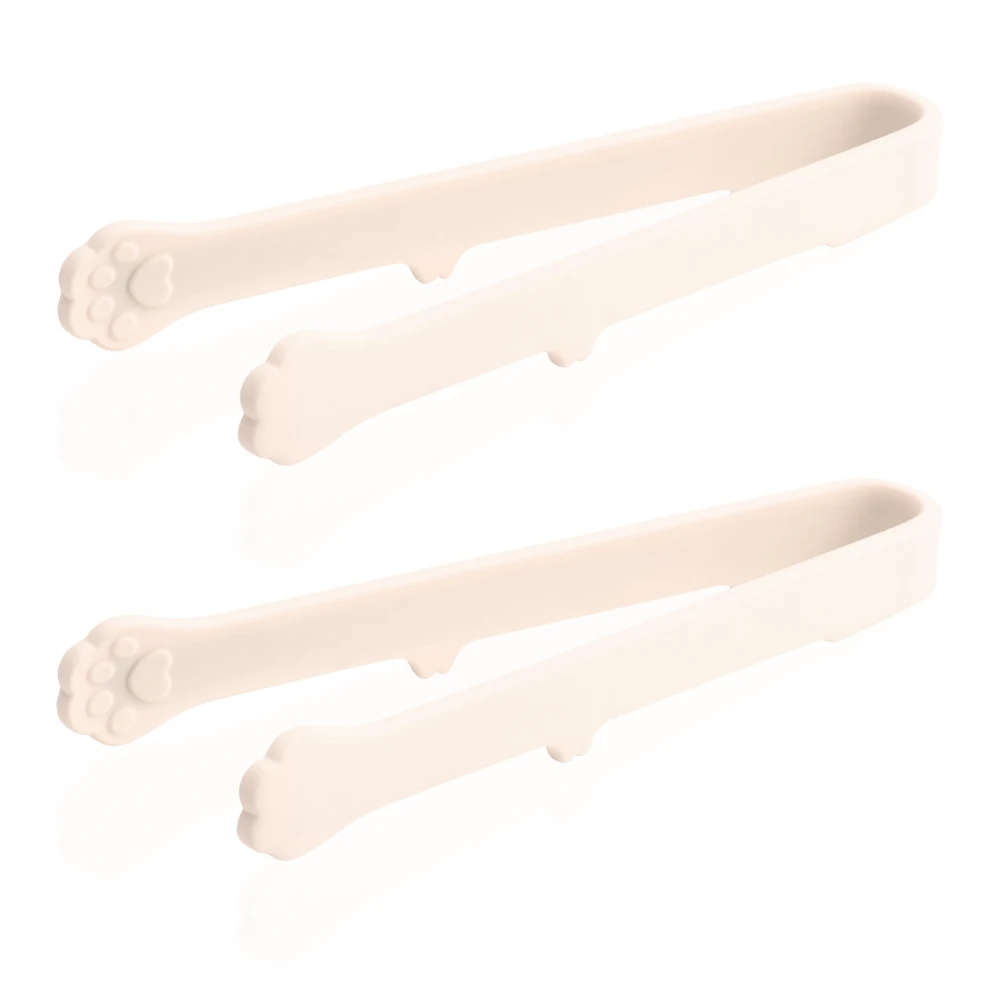 Mini Prendedor de Alimentos Antiaderente, Feito de Silicone Resistente Ao Calor, Compacto e Portátil. MDUG (bege)