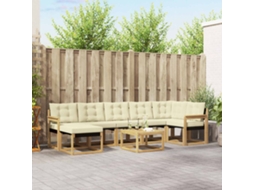 Vidaxl Conjunto De Sofás Para Exterior 8 Unid. Branco E Creme