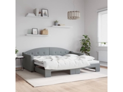 Vidaxl Sofá-cama Com Gavetão 90x190 Cm Tecido Cinzento-claro