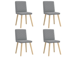 Vidaxl Cadeiras De Jantar 4 Pcs Tecido Cinzento-claro