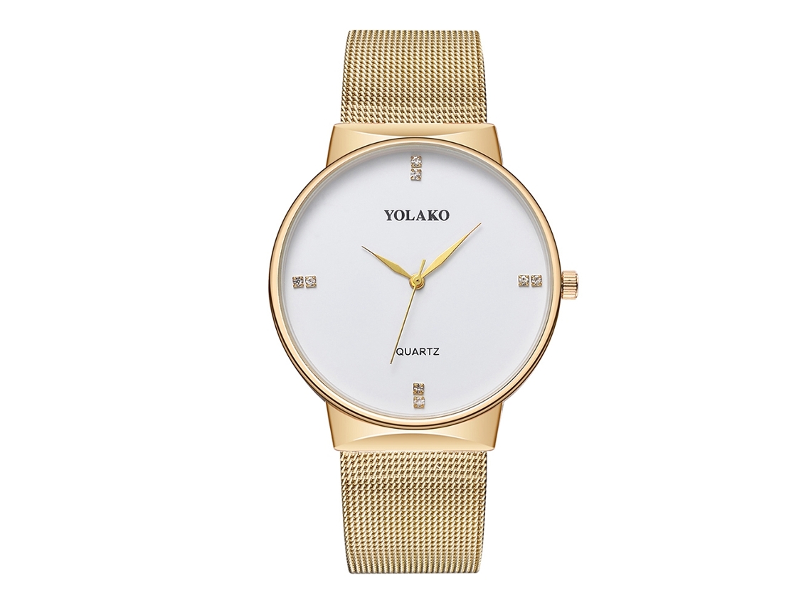 Reloj De Pareja Yolako Elegante De Cuarzo Con Diamantes De Moda (oro)