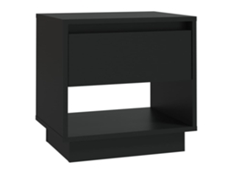 Bedside Cabinet, Bedside Cabinets Vidaxl Preto Madeira Processada (n/a)