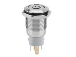 Interruptor Push Button Metal 16mm 12v Led Azul 5 Pinos