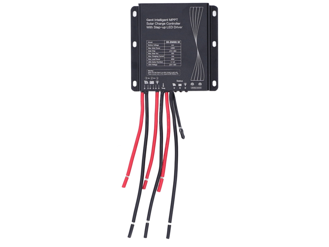 Controlador de Carga Solar Mppt Inteligente 12v com Driver Led para Painel Solar e Bateria