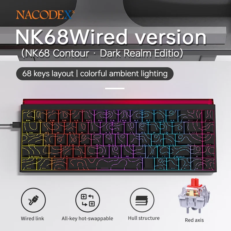 Teclado Gamer Com Fio E Switches Magnéticos, Com Opção De Troca A Quente (contorno Preto).