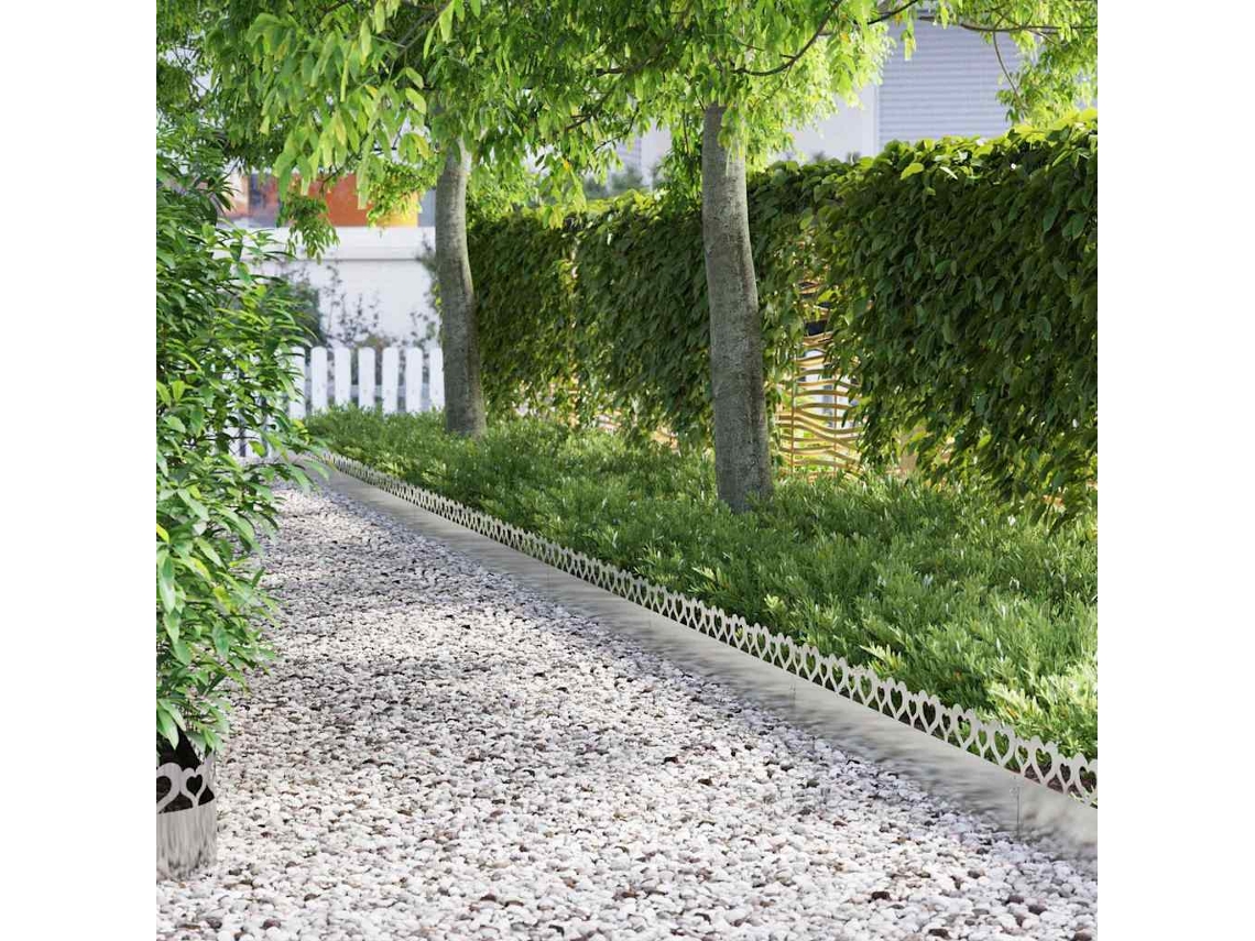 Vidaxl Delimitadores De Relvado 10 Pcs 103 X 0,05 X 22 Cm Prateado