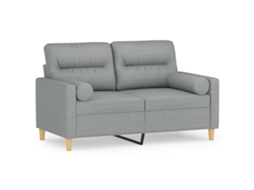 Maison Exclusive - Sofá 2 Lugares + Almofadas Decorativas 120cm Tecido Cinza-claro