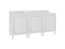 Vidaxl Mesa Trabalho Comercial C/ Armário 180x60x96 Cm Aço Inoxidável