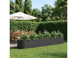 Vidaxl Cama De Jardim Elevada Preto 300 X 40 X 40 Cm Aço