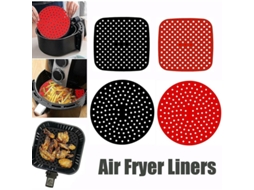 Tapete De Silicone Antiaderente Reutilizável Para Fritadeira A Ar Flkwoh, Para Cestos Quadrados/redondos