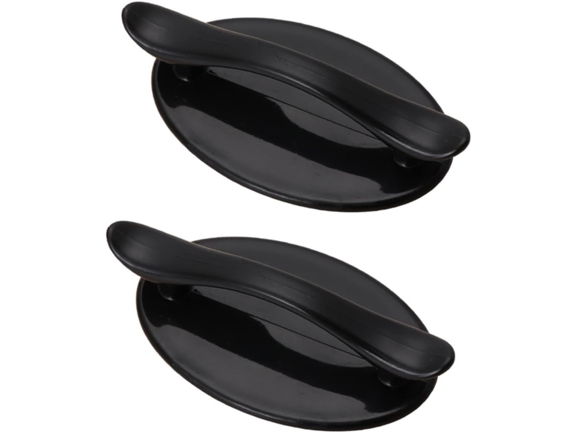 Yardenfun 2 Peças Puxador Adesivo Para Porta Preto Fosco Guarda Roupas E Armários De Cozinha Fácil Instalar Móveis Ac