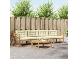 Vidaxl Conjunto De Sofás Para Exterior 4 Unid. Branco E Creme