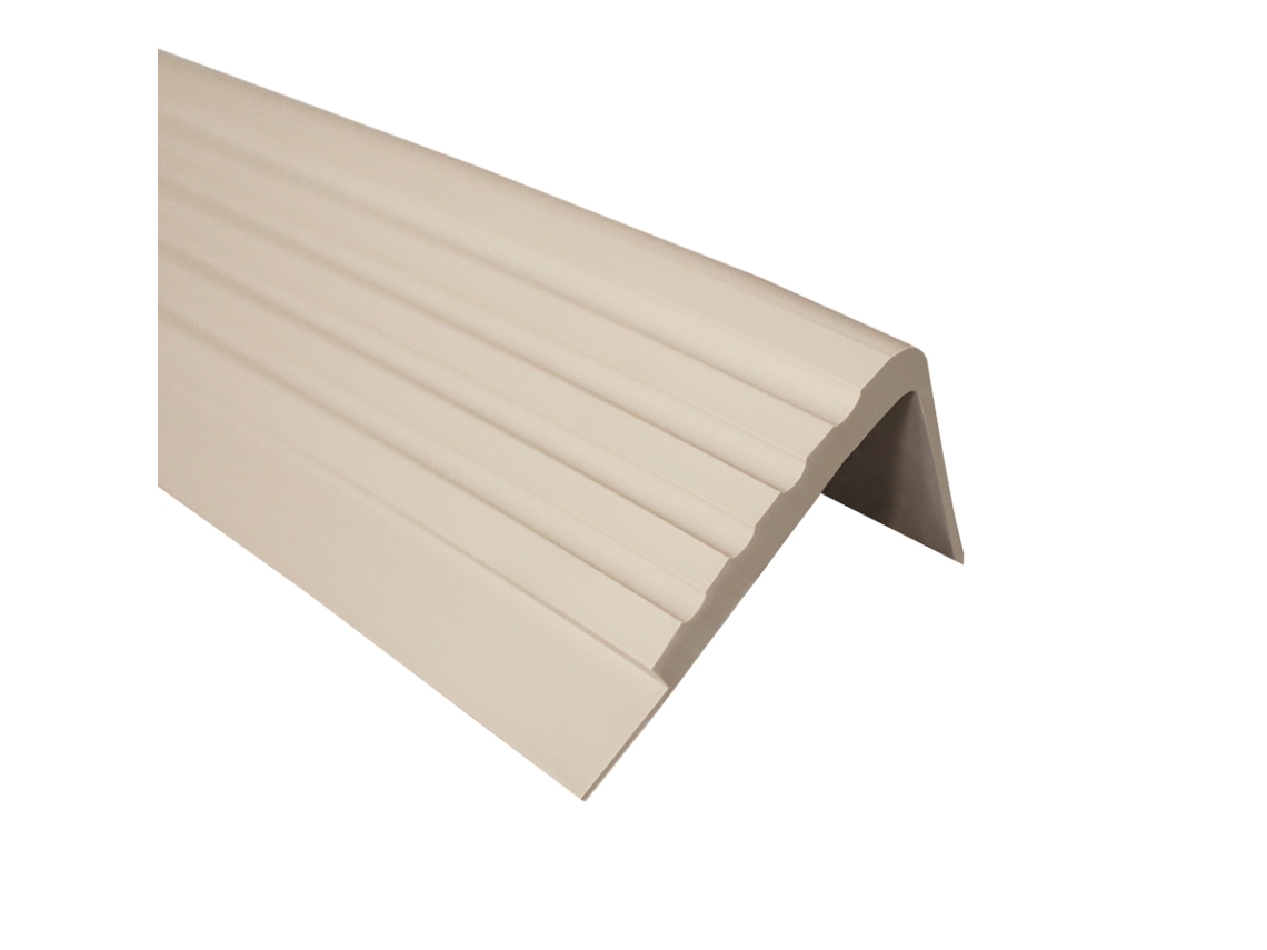 Perfil De Borda De Escada Quest Pvc 50x24 Mm, Antiderrapante, Bege, 150 Cm