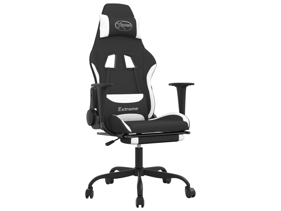 Cadeira de gaming VIDAXL Preto Tecido (66x58x130 cm )