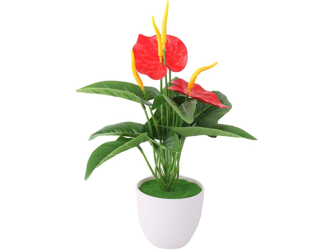 Ruilogod Vaso De Flores De Plástico Para Decoração De Escritórios E Mesas