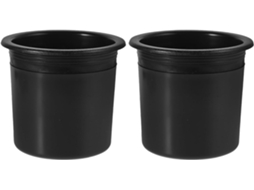 Conjunto De 2 Porta-copos De Plástico Preto Para Autocaravana, Com Encaixe De Ø90x80 Mm.