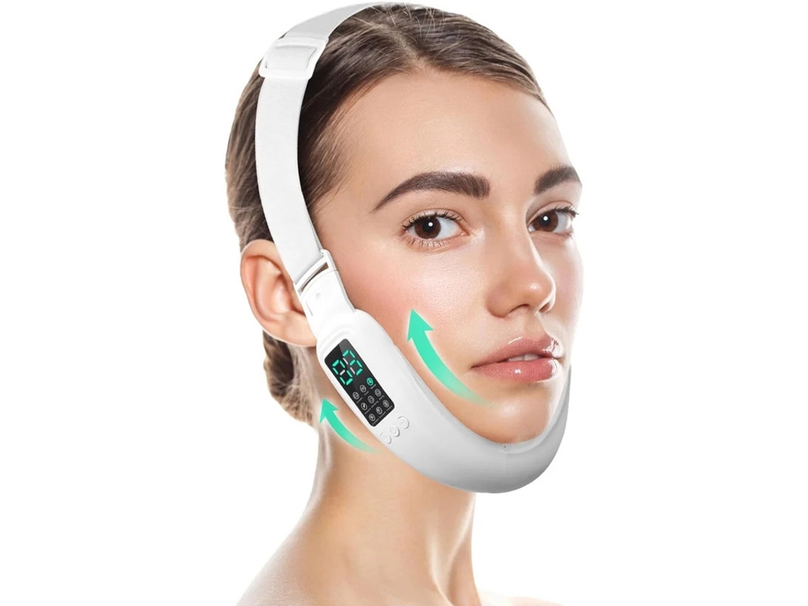 Máquina Elétrica Inteligente De Duplo Queixo E Rosto Em Forma De V Com 8 Modos E 15 Intensidades Ajustáveis Dispositivo Feminino Em V Branco Bestvite