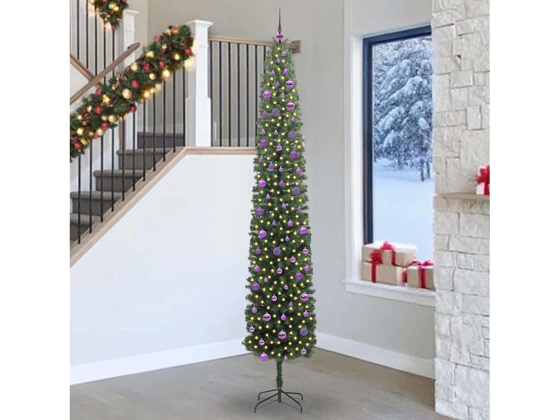 Vidaxl Árvore De Natal Artificial Verde 270 Cm Pvc E Aço E Plástico