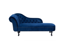 Chaise longue BELIANI Nimes de Veludo Azul 169x61x79