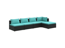Garden Lounge Set, Garden Lounge Sets Vidaxl Preto Rattan / Vime (n/a)