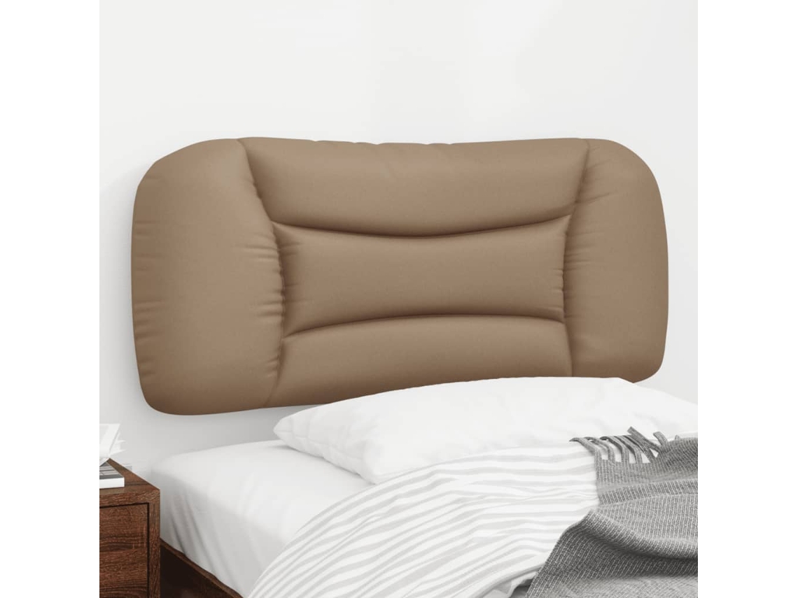 Vidaxl Almofadão De Cabeceira Hvar 80 Cm Couro Artificial Cappuccino