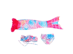 Traje de Sereia Business para Crianças com Cauda de Poliéster, Traje de Banho para Meninas 120cm S/MARCA