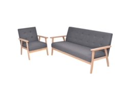 Sofa Set, Sofa Sets Vidaxl Cinzeto Tecido (n/a)
