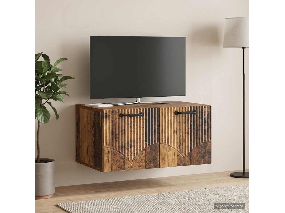 Vidaxl Gabinete De Tv De Parede Madeira Antiga 59,5 X 41 X 30 Cm