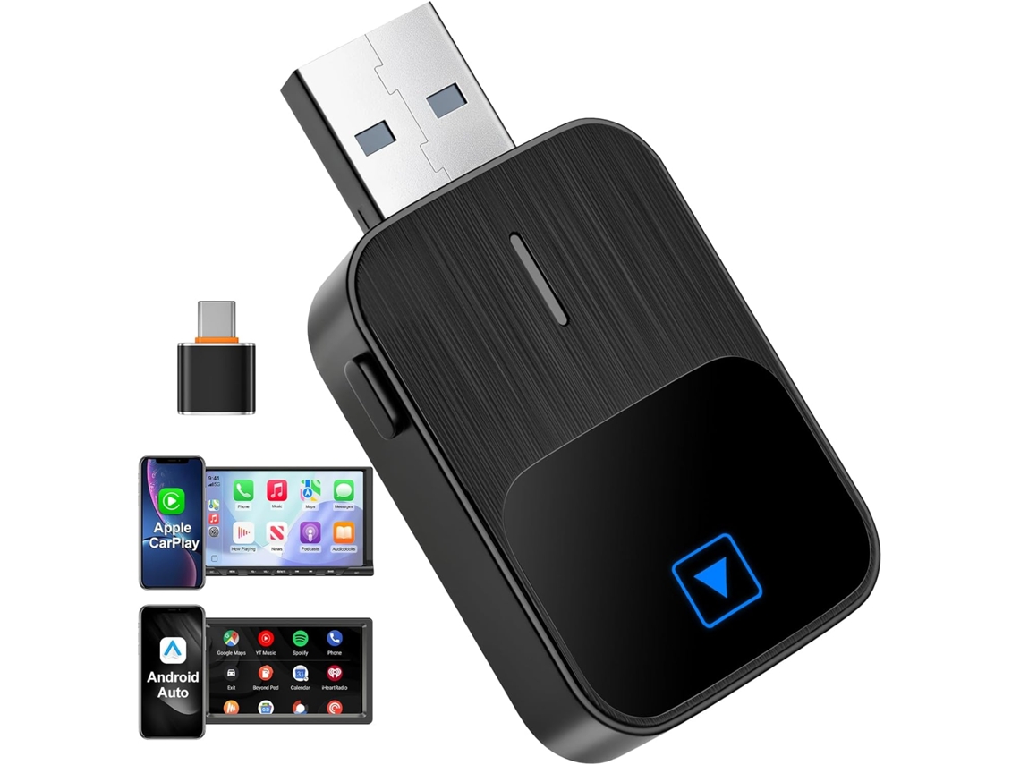 Adaptador Carplay Sem Fio, 2 Em 1, Compatível Com Android Auto E Carplay.