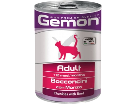 Ração para Gatos GEMON (415 gr - Húmida - Adulto - Sabor: Vaca)
