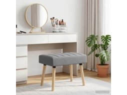Vidaxl Banco Com Tufting Em Canal Cinzento-claro 60 X 40 X 45 Cm