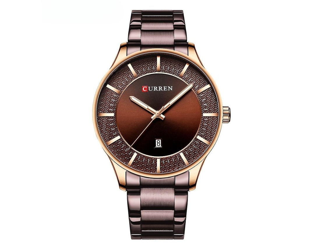 Moda Homem Pulseira de Couro Quartzo Relógio Impermeável Concha Branca Preta
