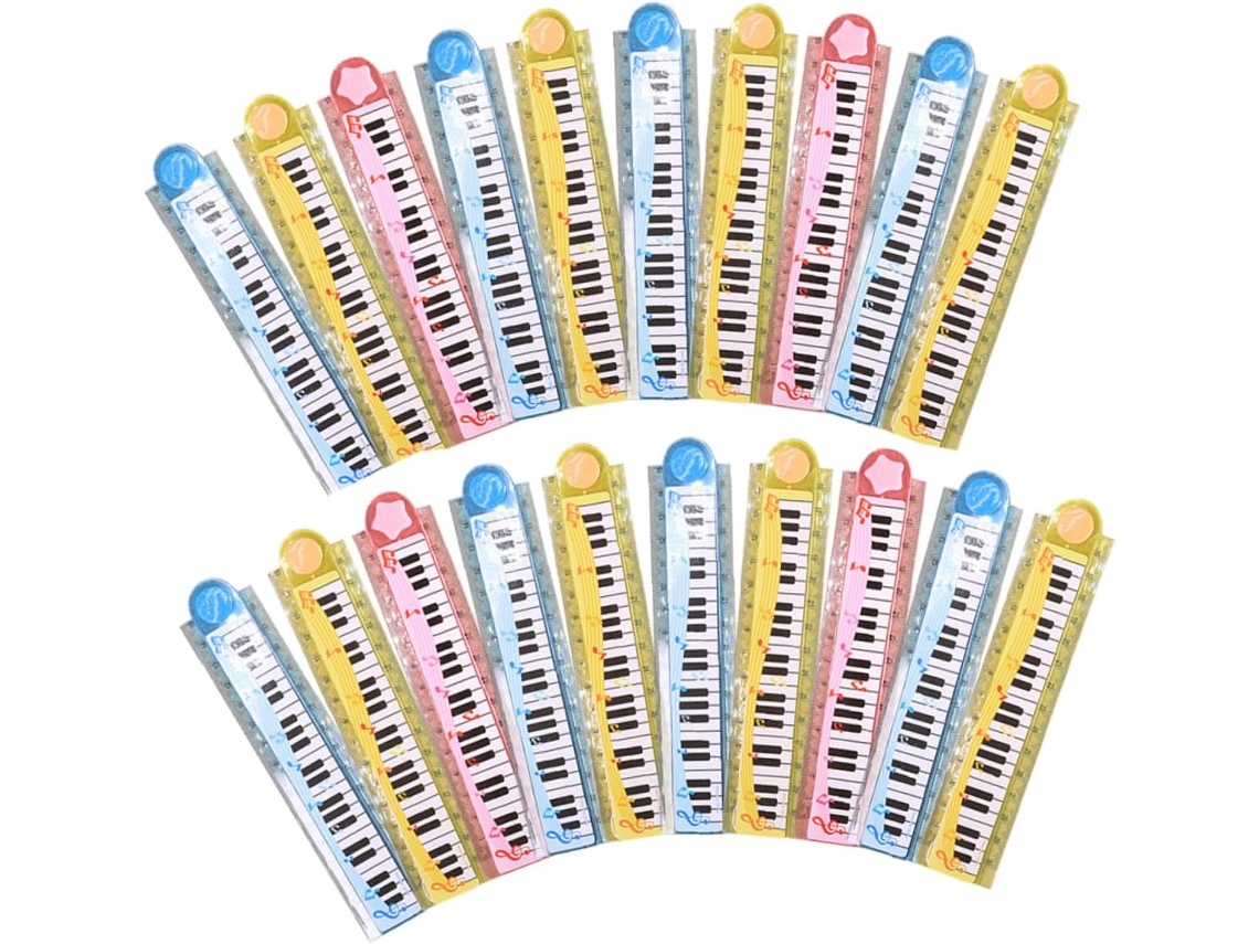 20 Réguas Multifuncionais Para Crianças, Design De Piano, Régua De