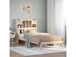 Vidaxl Cama Com Estante Sem Colchão 75x190 Cm Pinho Maciço