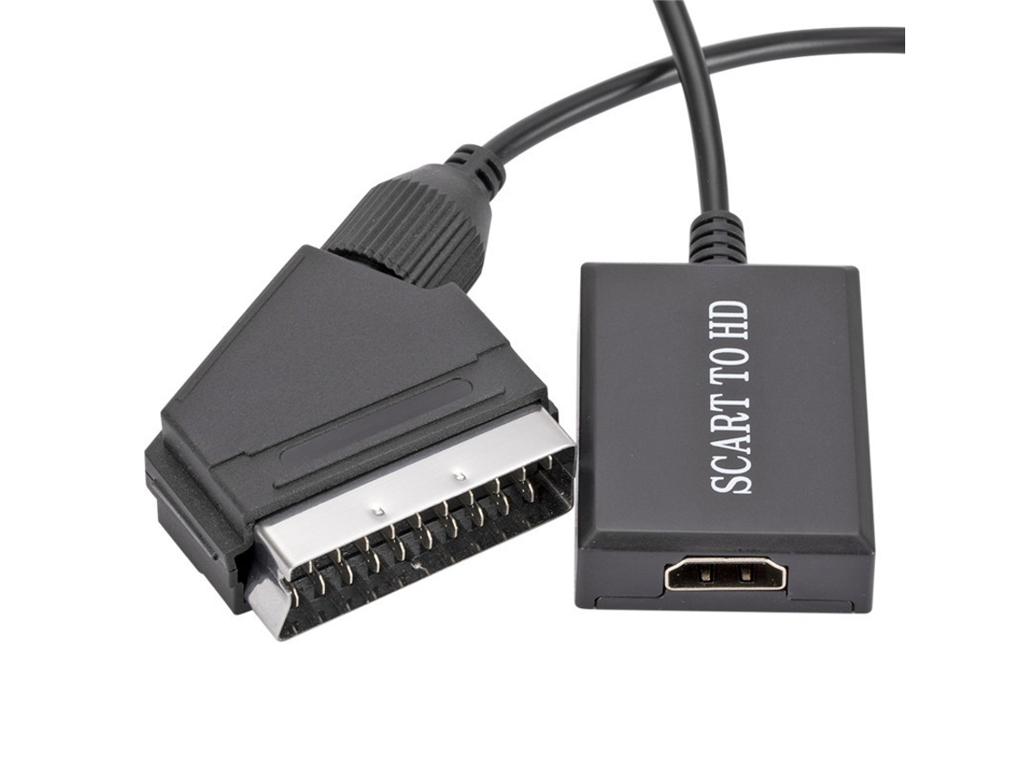 Conversor HDMI para Scart para vídeo e áudio, 1080p, preto, tamanho compacto, Slowmoose