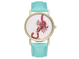 Relógio de pulso Scorpio com pulseira simples de PU, movimento analógico de quartzo, Zhoulianfa T267-a (verde menta)