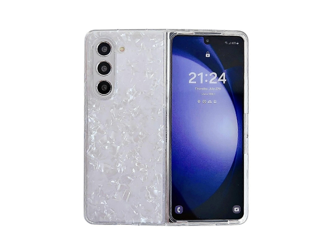 Capa Para Celular Com Textura De Concha Perolada Para Samsung Galaxy Z Fold6