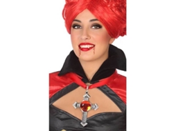Colar DISFRAZZES Cruz Com Rubi (50 cm)