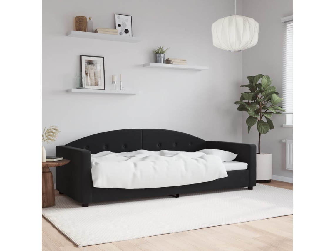 Vidaxl Sofá-cama 90x190 Cm Veludo Preto