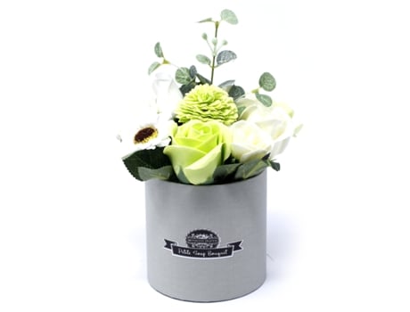Pequeno Buquês de Flores de Sabão Pastel Verde Unidade 10X20 Cm