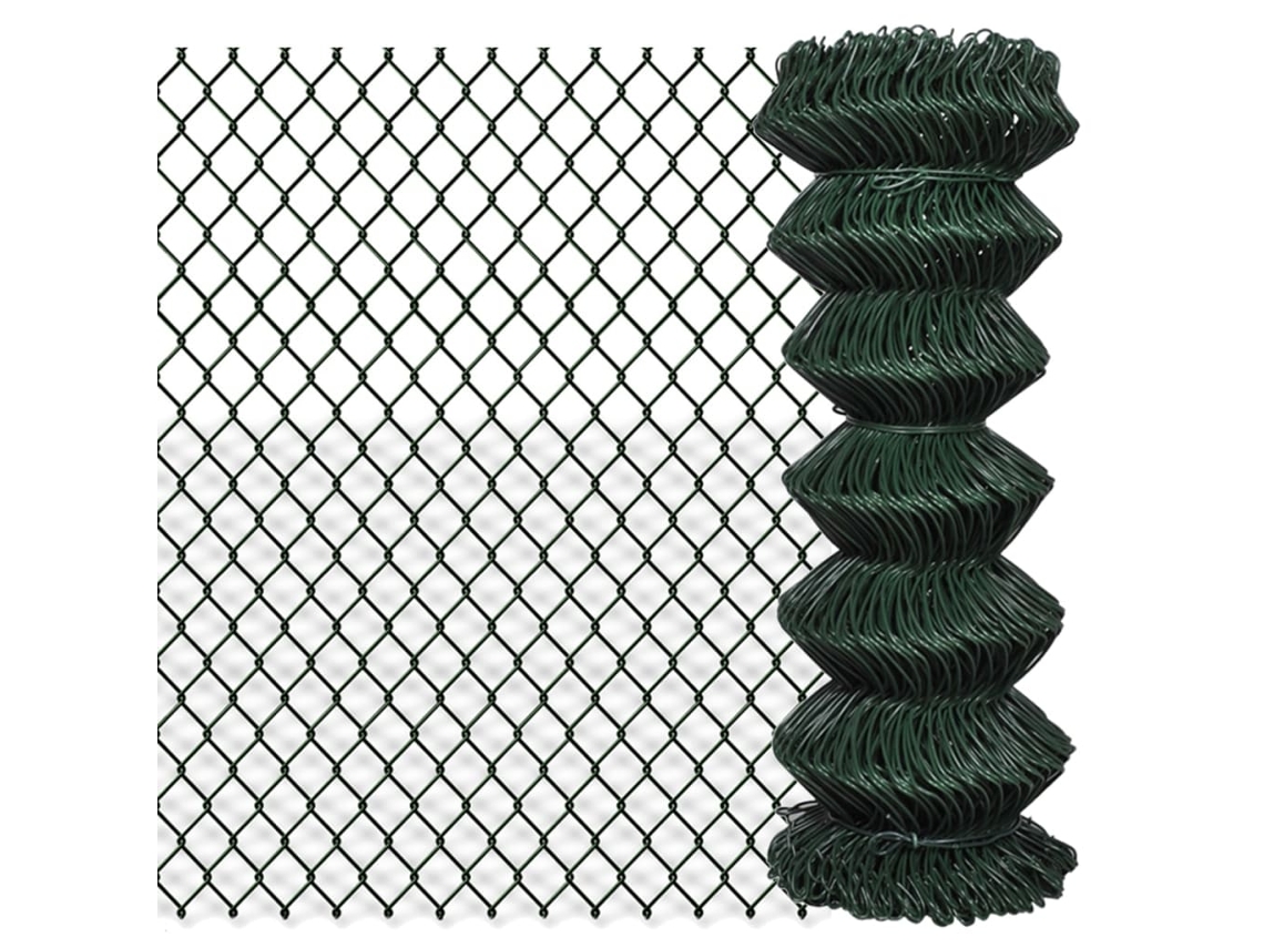 Vidaxl Cerca De Arame 1x15 M Aço Verde