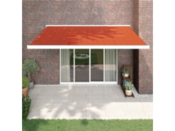 Vidaxl Toldo Retrátil 4x3 M Tecido E Alumínio Laranja E Castanho