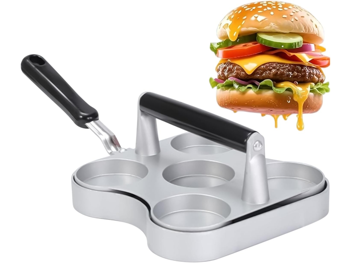 Prensa para Hamb Rguer Triturador de Plano Antiaderente Resistente com 5 Discos Moagem Acess Rios Triturar Carne Cozinha VAYOTOY